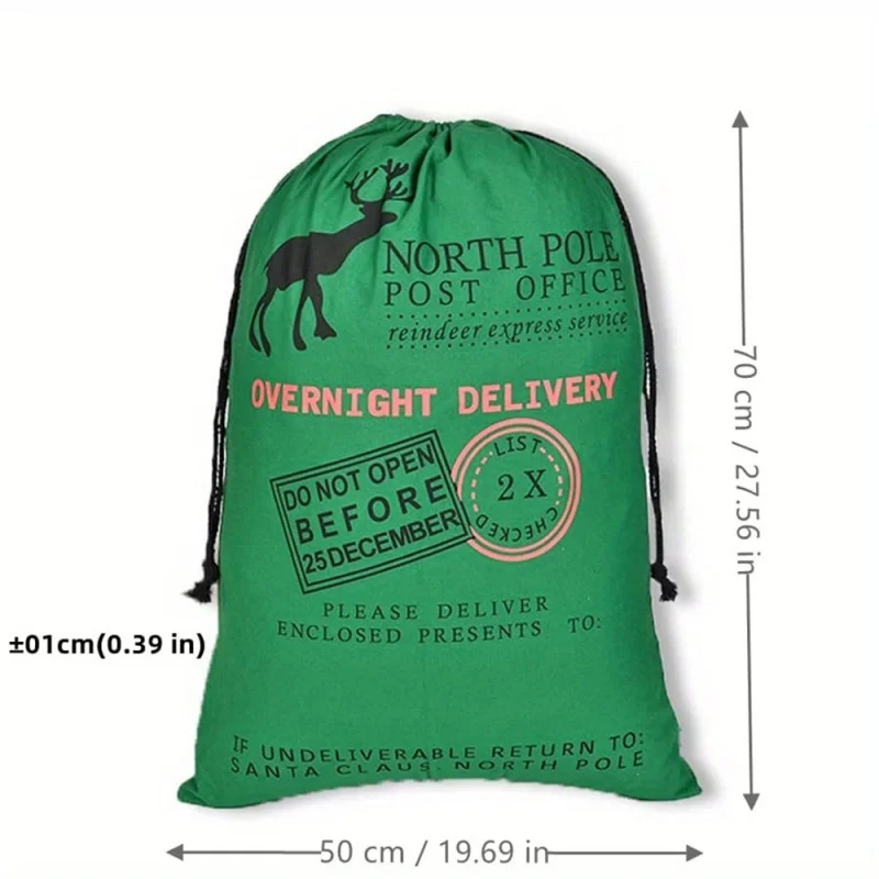 أكياس هدايا عيد الميلاد من سانتا الخيش مع رباط 26 بوصة × 19 بوصة لتخزين عبوات عيد الميلاد الكبيرة، هدايا حفلات عيد الميلاد #3