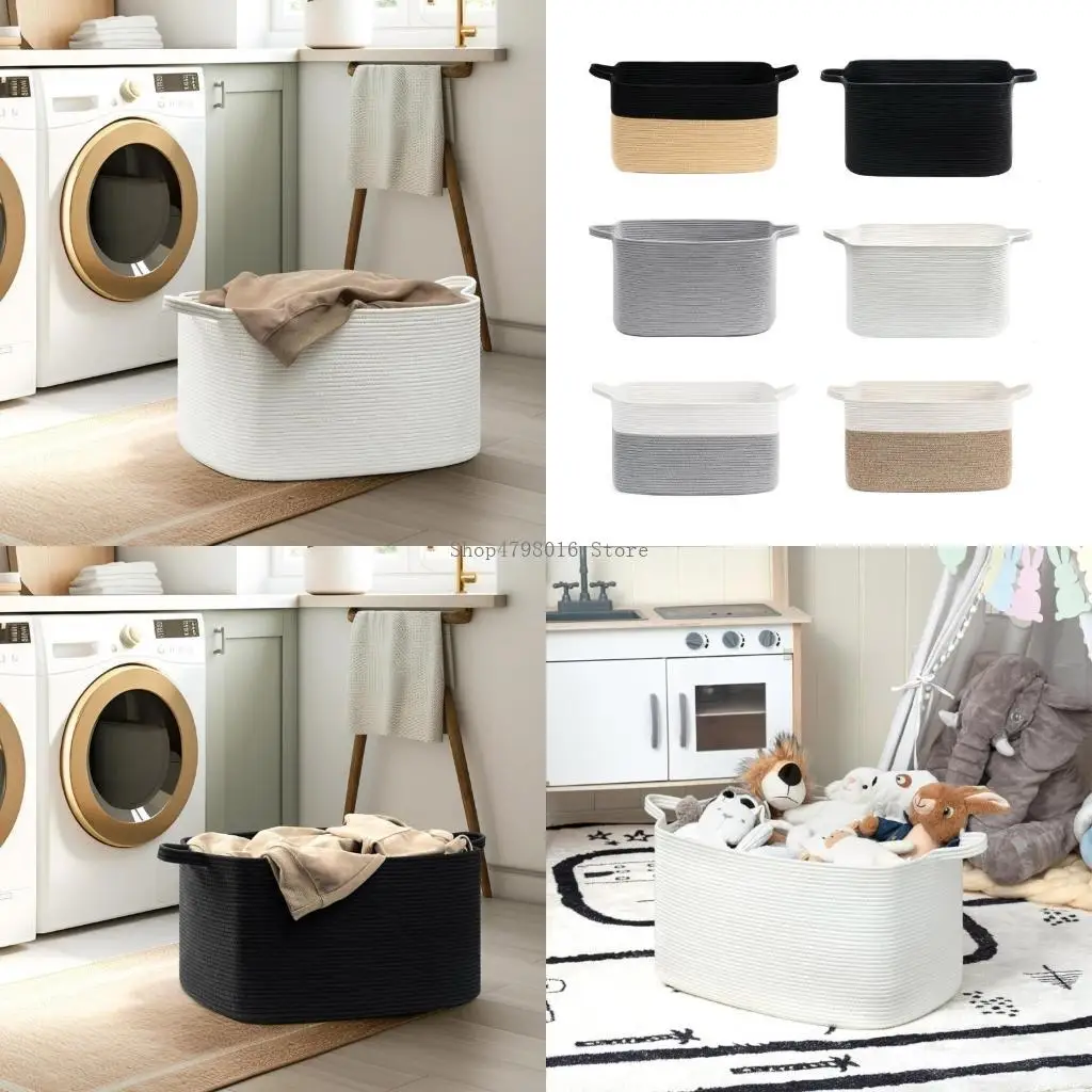 

Ручная ватная веревка для хранения корзины для хранения корзины для настольного компьютера контейнерные корзины