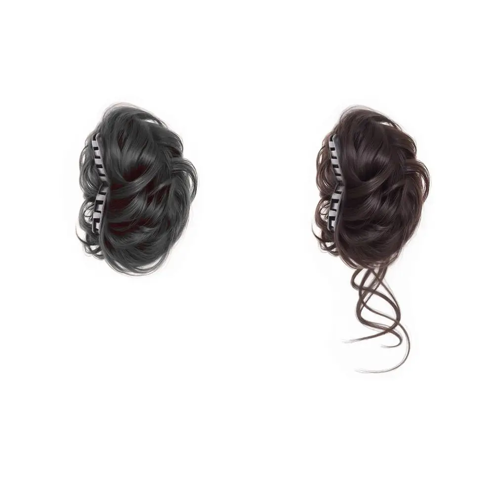 

Fashion Synthetic Hair Bun Claw Clip Curly Hair Fluffy Bun Head Wig Black Brown Wig Hair Clip Women