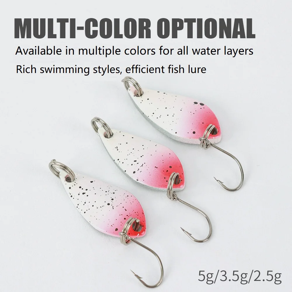 1pcs color Metal Spinner Spoon Fishing Lure 2.5g/3.5g/5g Artificial Small Sequins Noise single hook Hard Bait Trout Carp Bait