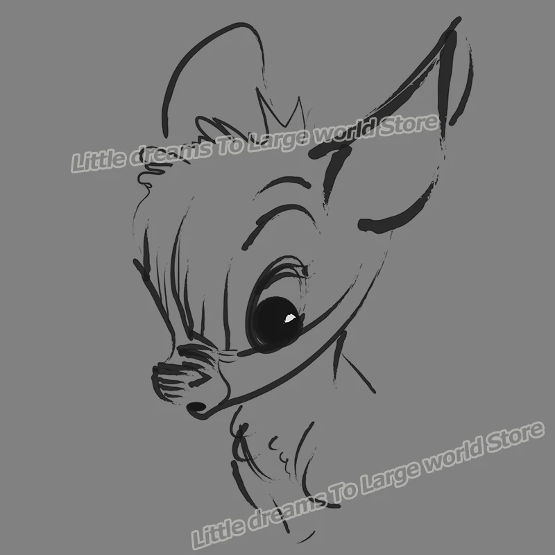 Disney Animal Bambi Patch Clothes Transfer Sticker Fawn Bambi Ironing Patches Clothes Bunny Stickers DIY Washable T-shirt Gift