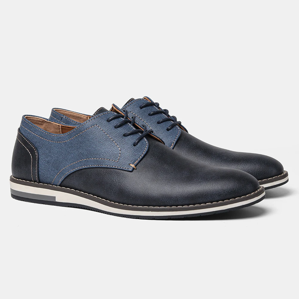 Men's Casual Shoes Two-Tone Derby Shoes For Man Daily Wear Men's Shoes Lace Up Shoes Contrast Sole Casual Style