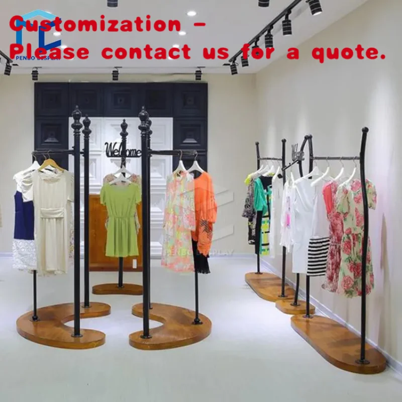 custom.Customized Fashion Metal Shop Fitting Lady Apparel Retail Store Stand Clothes Display Garment Boutique Clothing Rack