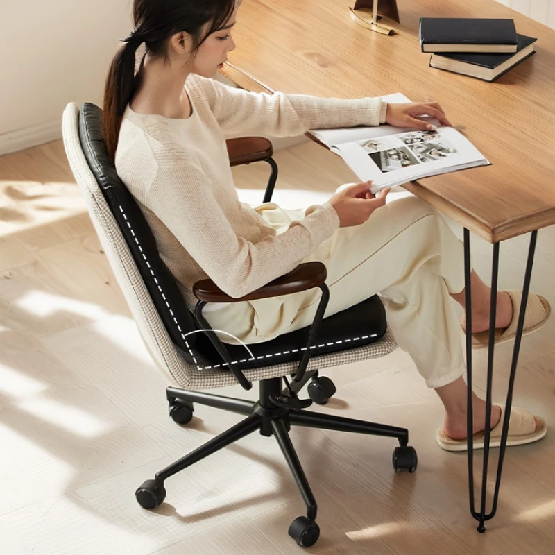 كرسي مريح فاخر للمكتب، كرسي بذراعين للاستراحة في منتصف القرن الاسكندنافي، أثاث بتصميم الكمبيوتر #6