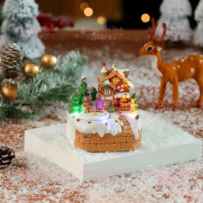 New Christmas Ornaments Electric Music Glowing House