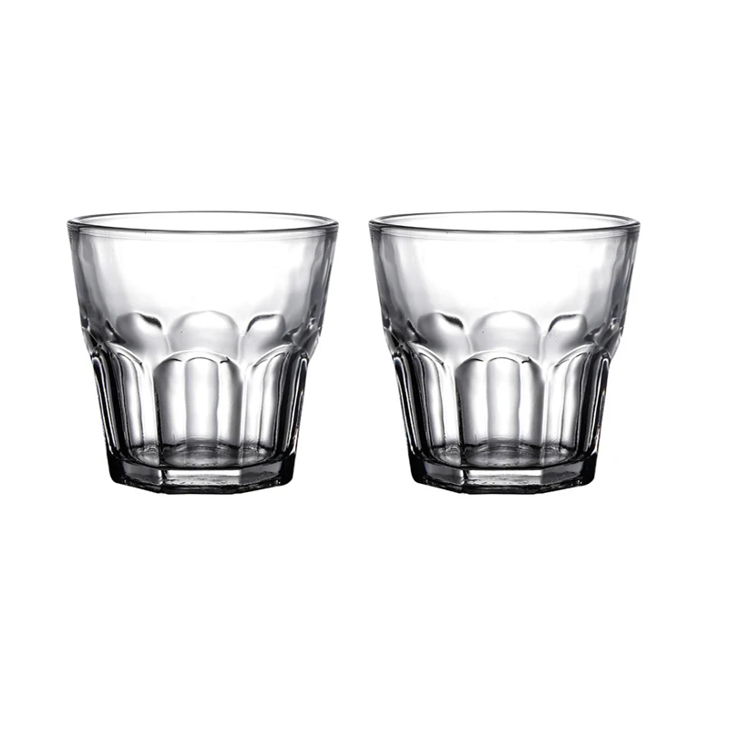 240ml 2pcs Set Cocktail Brandy Vodka Bacardi Glasses Juice Tea Cups Classic Transparent Octagonal Cup Suitable for Gift Giving