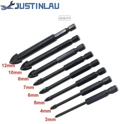 JUSTINLAU-Carboneto de tungstênio derrubado Bits de vidro telha, cabeça de lança, telha cerâmica, Mármore Espelho, 3mm, 4mm, 5mm, 6mm, 7mm, 8mm, 10 milímetros, 12 milímetros