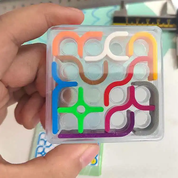 Creative Crazy Curves Puzzle Geometric Line Matrix IQ Challenges Logical Thinking Brain Teaser Toys For Kids Educational Fun view 3