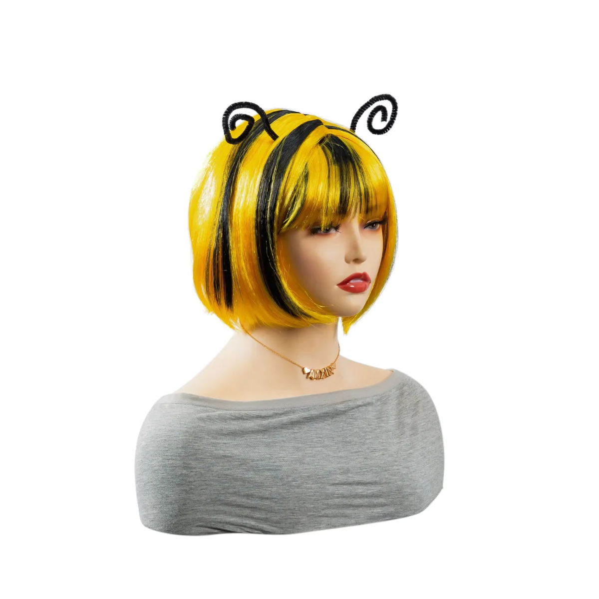 Yellow Bee Bangs Long Curly Hair Synthetic Wig Festival Party Animation Party Daily Ware