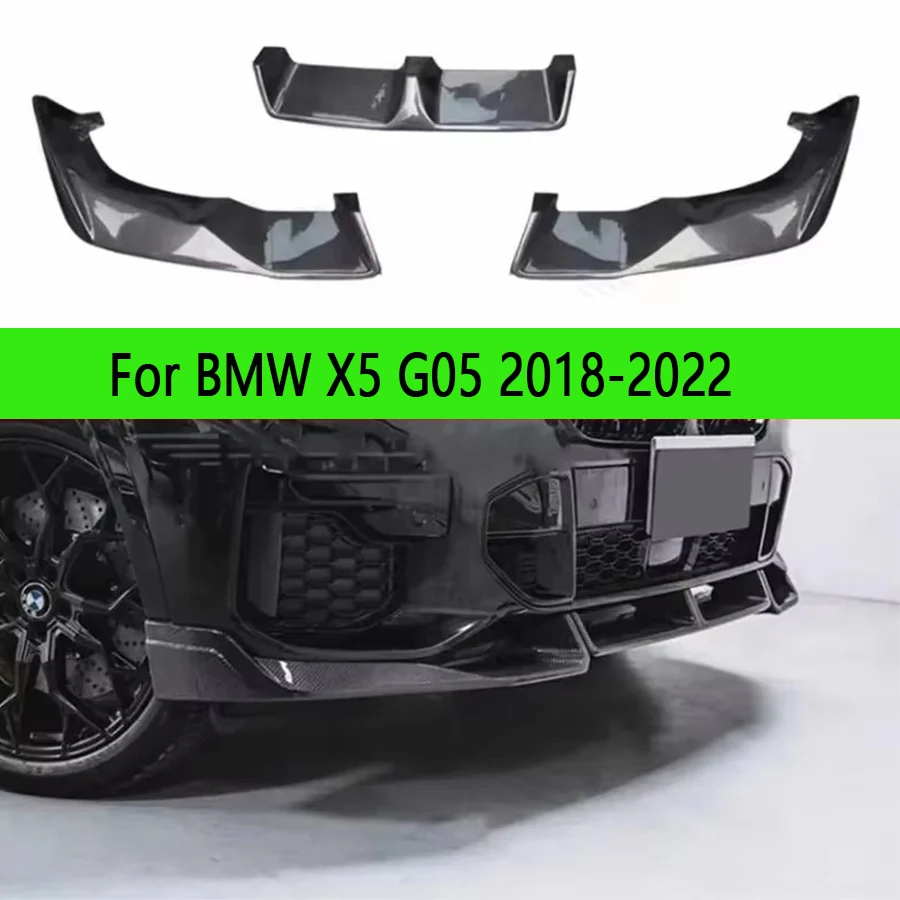 For BMW X5 G05 2018-2022 Carbon Fiber Spoiler Front Bumper Lip Diffuser Front lip Front Chin Spoiler Auto Parts Body Kit