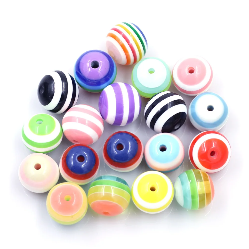 Spacer Beads Acrylic Plastic Stripes Candy Color For Charms Necklace Craft Jewelry DIY Accessories 17x18mm