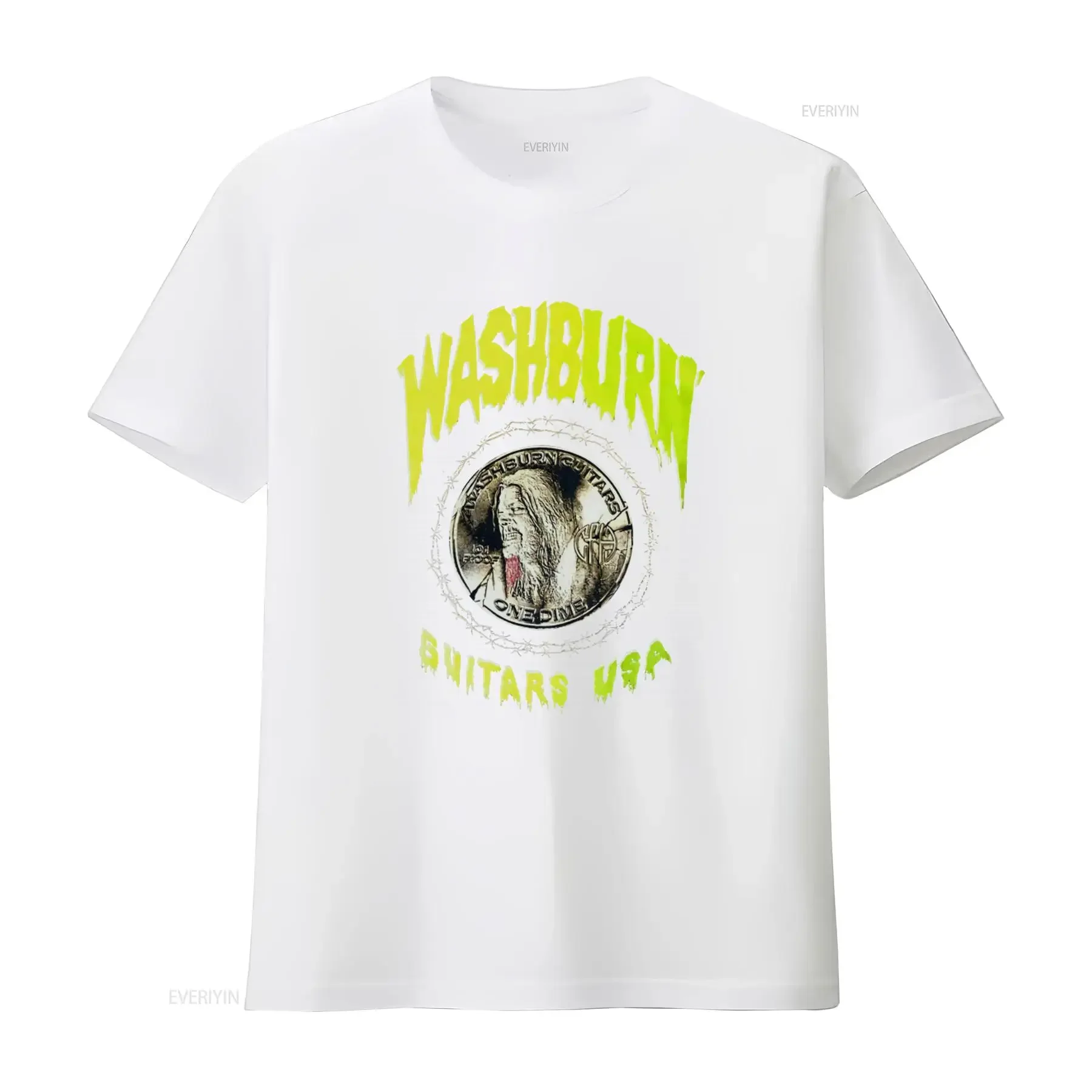 Washburn Guitars USA T Shirt with Dimebag Darrell and Barbed Wire Design Perfect for Rock Fans vintage Washed Comfortable image 3