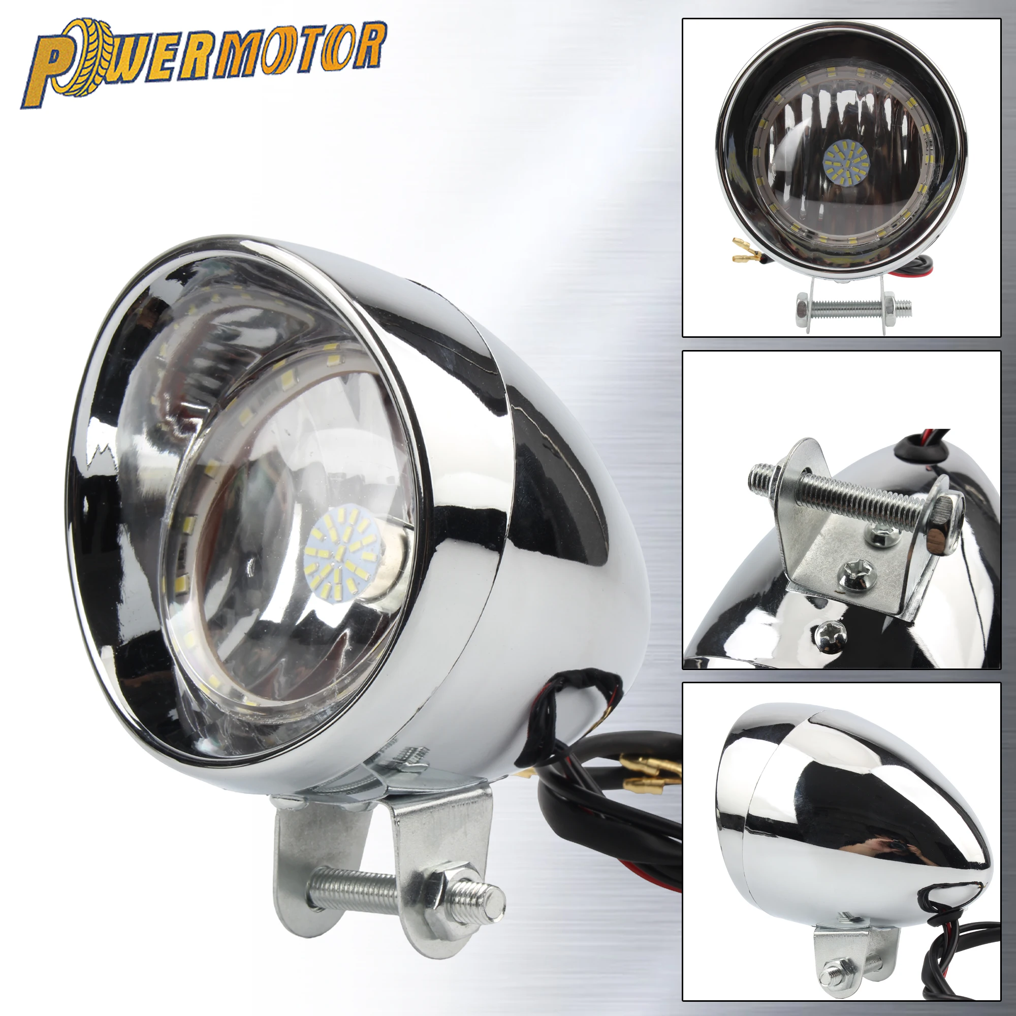 

2 4'' Motorcycle Headlight Fog Light Retro LED Headlamp for Harley Yamaha Scooter Cafe Racer Motorbike Universal Modified Parts