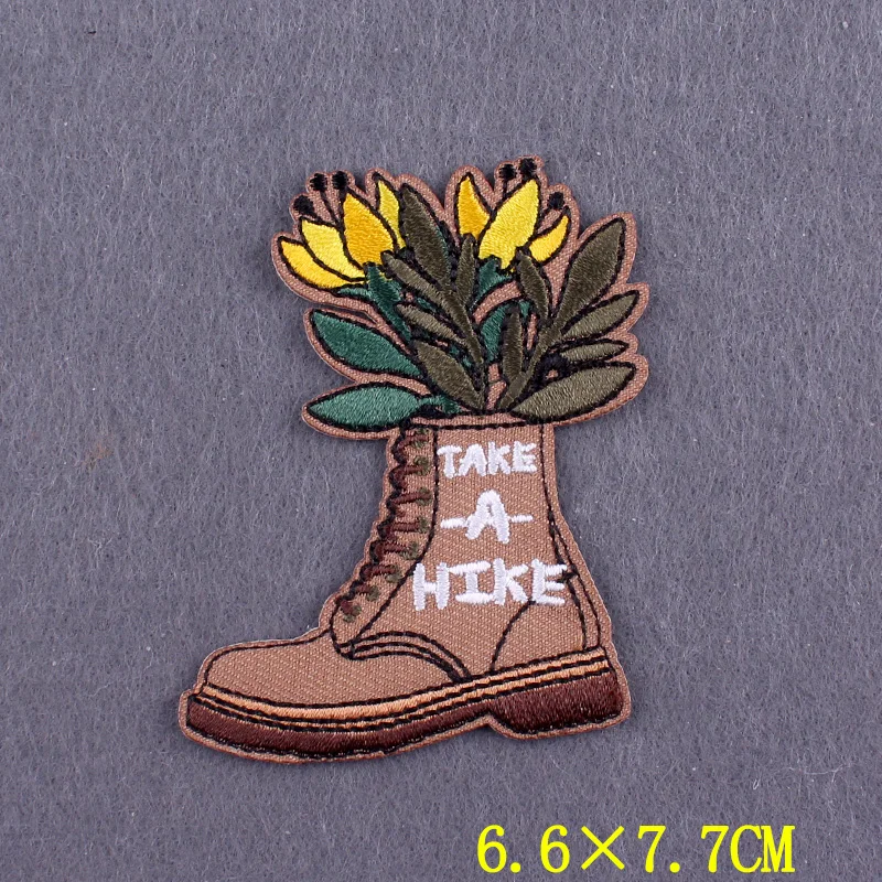 Hiking Adventure Patches For Clothing Stickers DIY Hook Loop Badges Camping Embroidery Patch Iron On Patches On Clothes Stripes