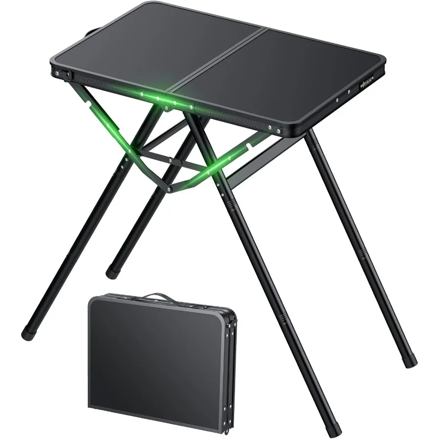 

Height Adjustable Folding Camping Table with Aluminum Alloy Frame Foldable Design for Outdoor Indoor Use Including Hiking Camp