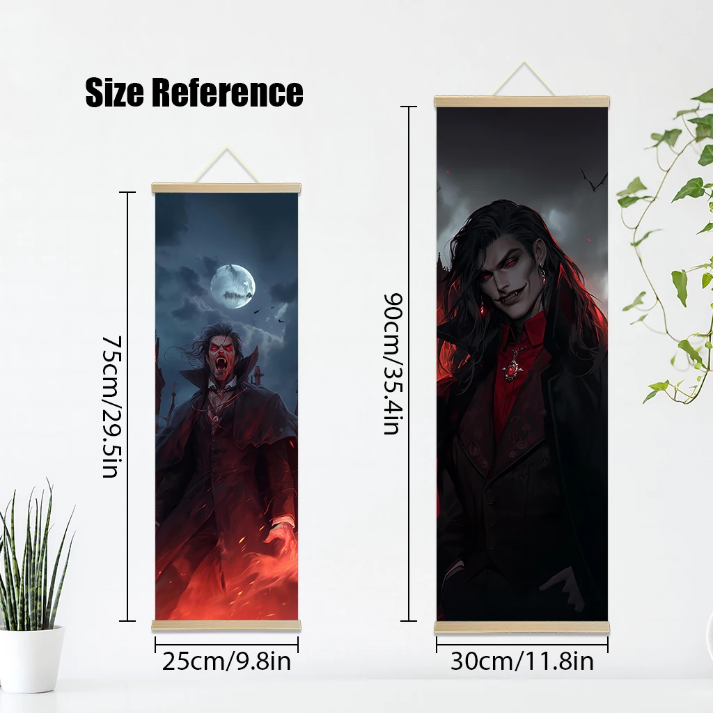 Halloween Vampire Poster Outdoor Posters  Scroll Canvas Wall Hanging Painting Home Decor Anime Wall Art Room Decoration