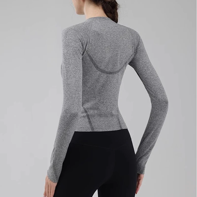 

Women's round Neck Fitness Top for Autumn Running Training Pilates Yoga Workout Clothing Comfortable Training Top