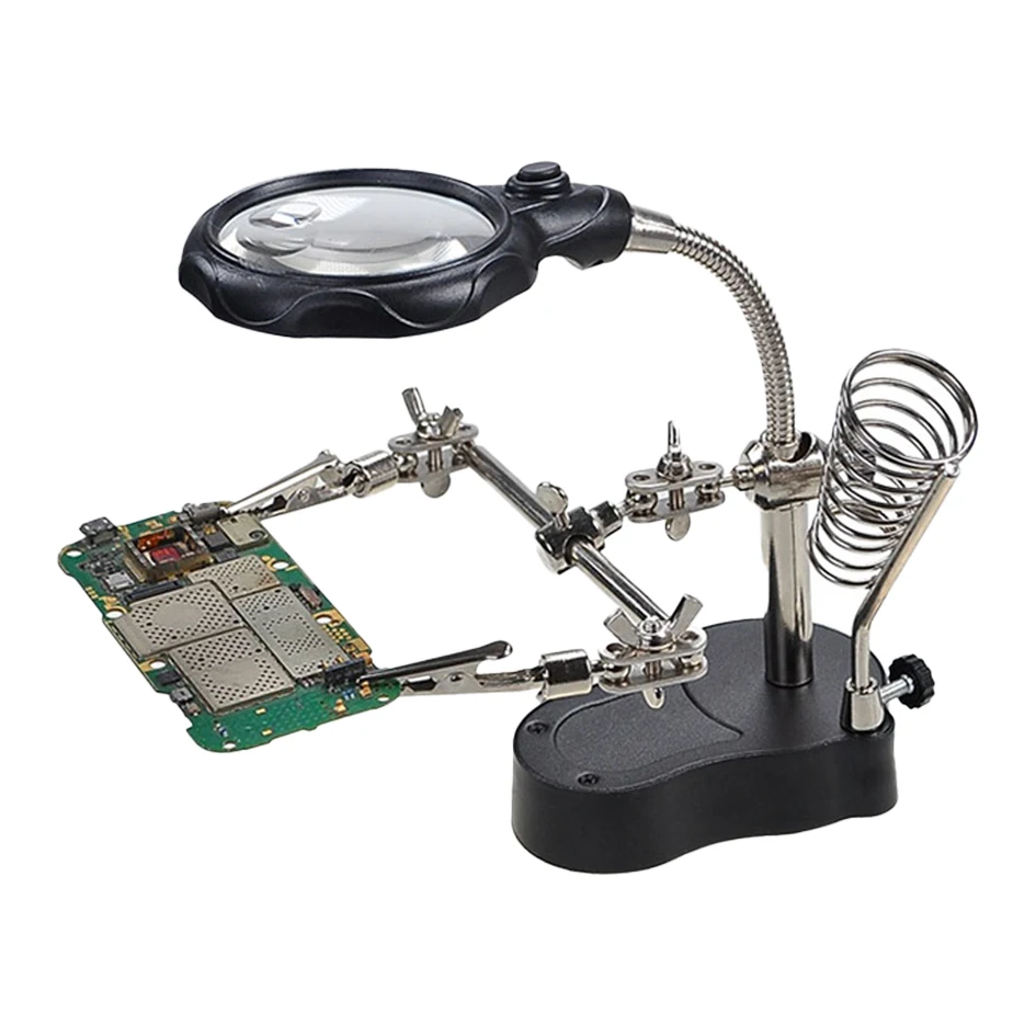 Magnifying glass welding bracket Service auxiliary clamp Supporting LED light Mobile phone motherboard digital equipment repair