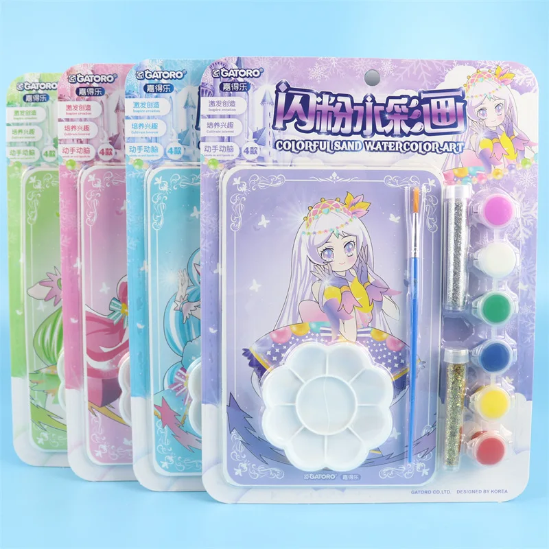เด็ก Glitter สีน้ําภาพวาดของเล่นชุดของเล่นเด็กภาพวาด DIY ของเล่น Doodle Handmade ของเล่นเพื่อการศึกษาของขวัญ