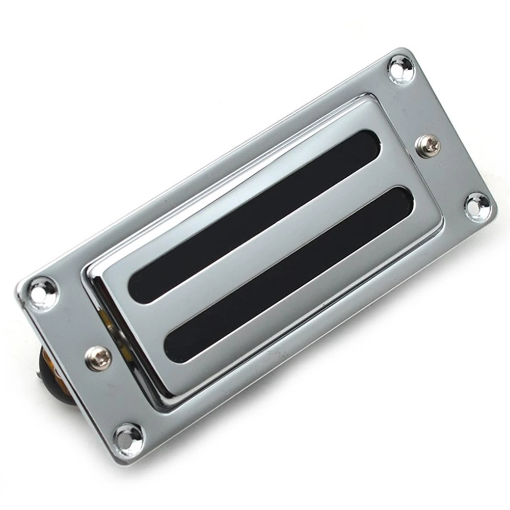 2 Lijn 68X29 MM Mini Elektrische Gitaar Humbucker Pickup met Metalen Frame voor LP Gitaar Chroom, Hals