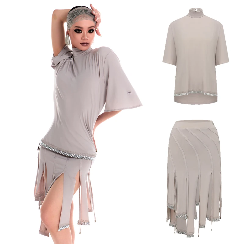 2026 New Ballroom Dance Performance Suit Women Latin Dance Clothing Adults Cha Cha Latin Dance Competition Costume SL15237