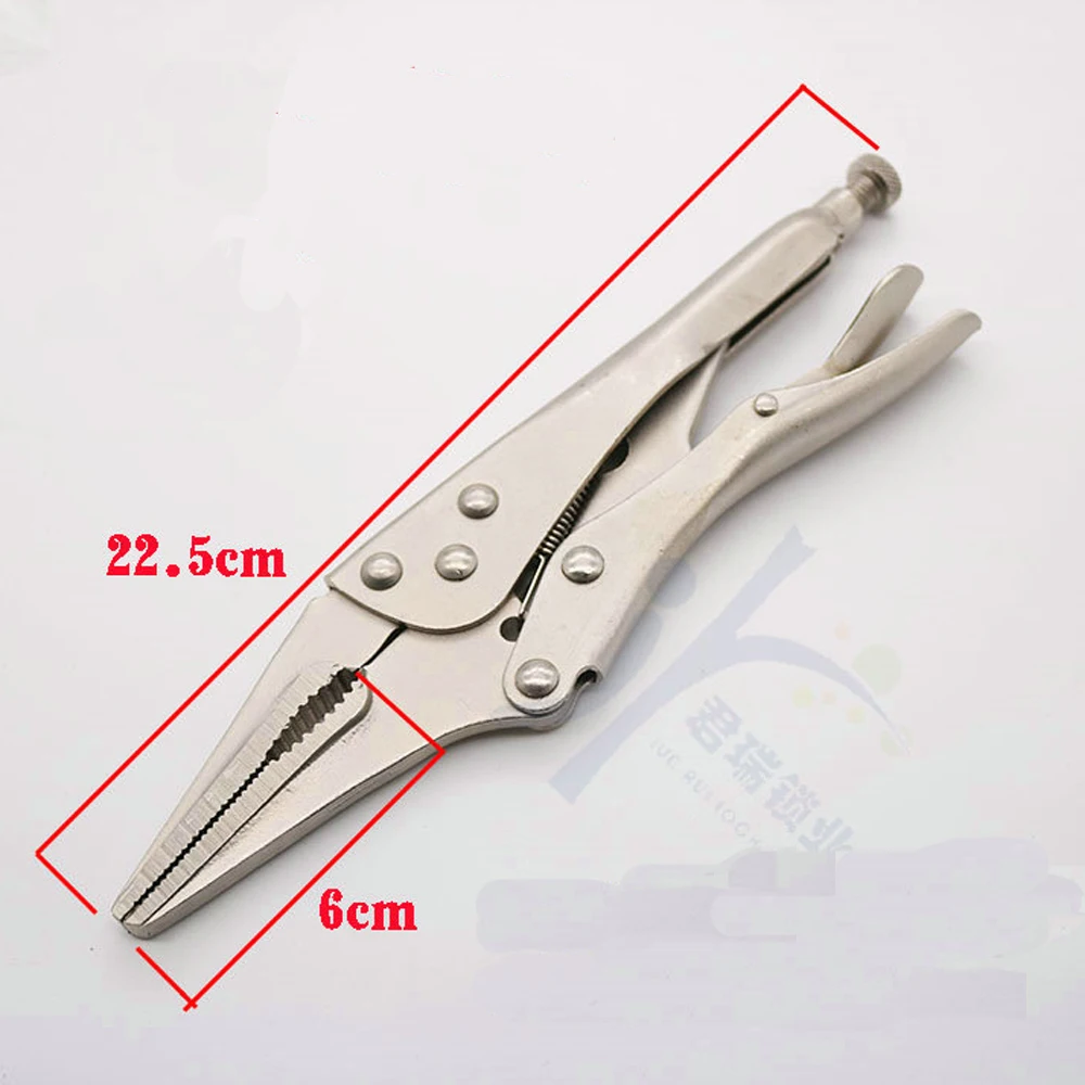 JMCKJ 9Inch Locking Pliers Long Nose Straight Jaw Lock Vise Grip Clamp Hand Tool 22.5cm Fast Fixing Clamp Locksmith tools