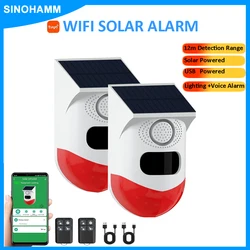 Tuya Home Security WIFI APP Motion Sensor Alarm Detector Waterproof IP67 Loud Sound Security Siren Strobe Light PIR Sensor