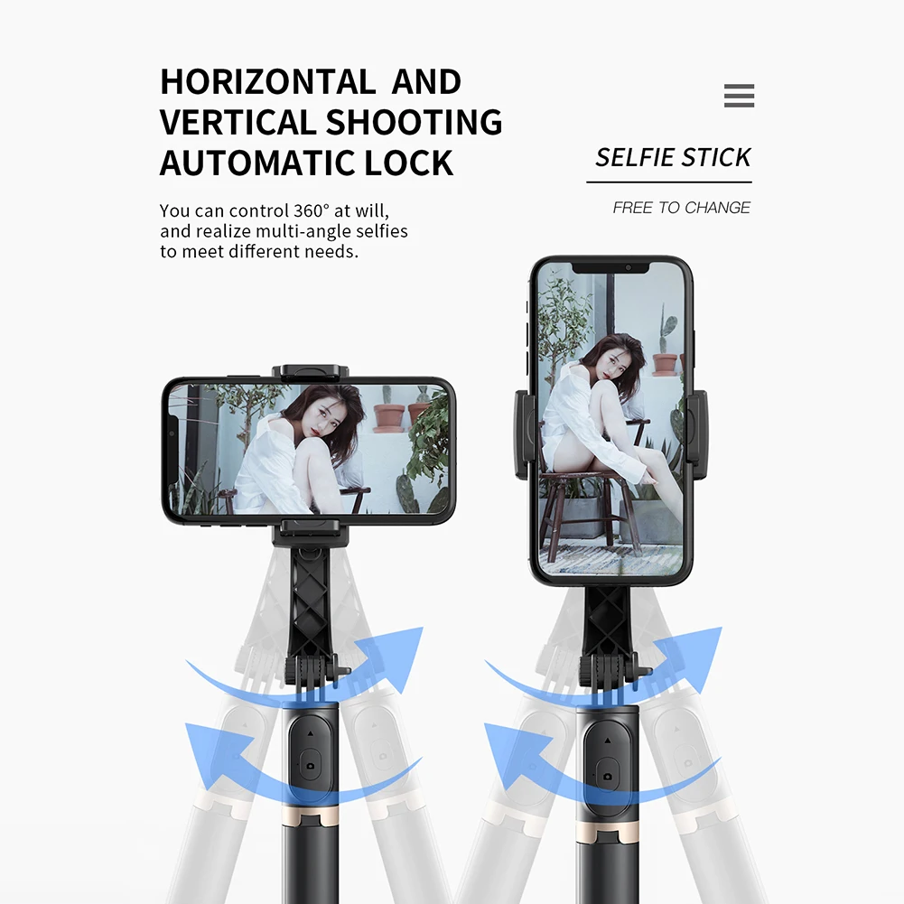 

Q08 Bluetooth-Compatible Handheld Stabilizer Aluminum Alloy Phone Tripod Stabilizer Portable Telescopic for Smartphone