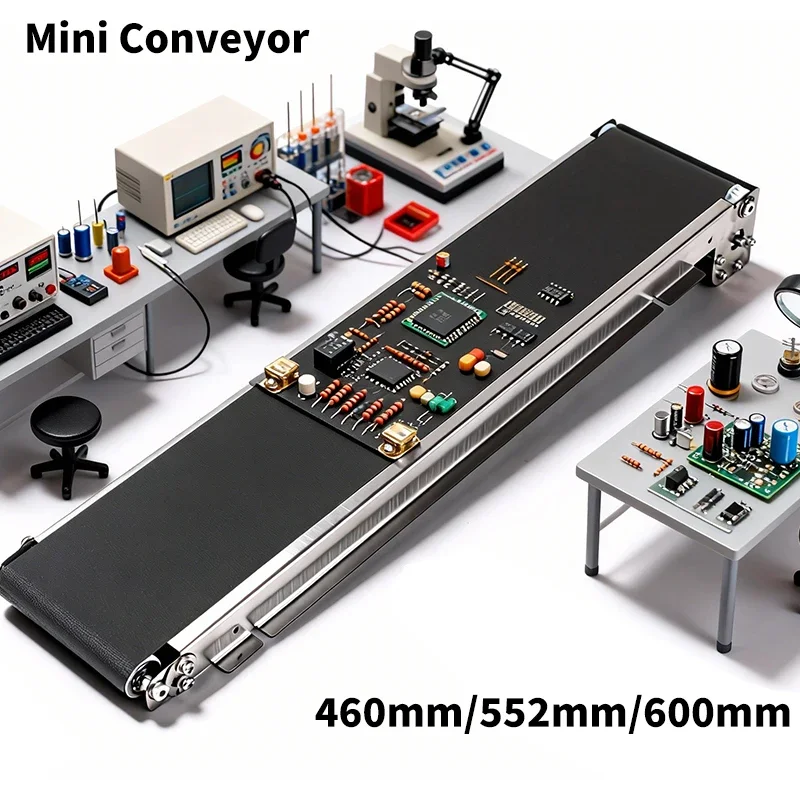 Mini Conveyor Belt Machine 600mm/552mm Automatic Track Stainless Steel Small Conveyor 24V for Vending Machine Cargo Lane Channel