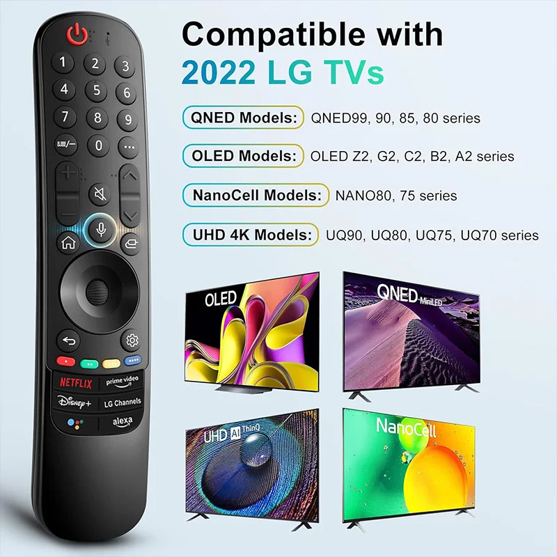 Новый сменный волшебный пульт дистанционного управления MR22GA для LG-TV-пульта, совместимый для всех LG с голосовой функцией Smart OLED QNED UHD 4K
