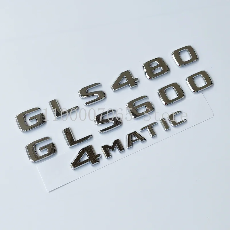 2017 Flat Font Chrome Letters GLS480 GLS600 Top Quality ABS Emblem for GLS Class Car Badge Trunk Nameplate Logo Sticker