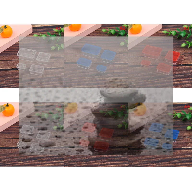 

**4pcs new ABS 1/12 Dollhouse Mini Fresh Keeping Box Lunch Box Model Kitchen Tableware Decoration"