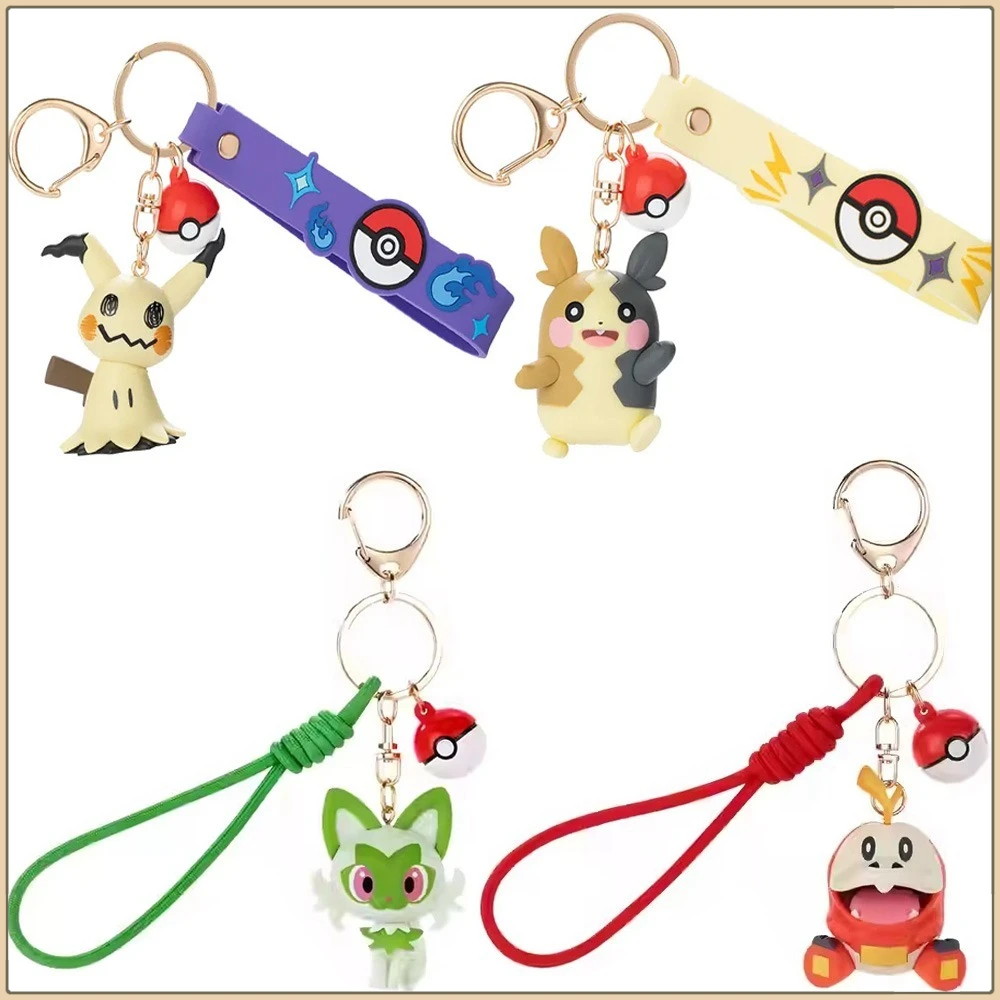 

Genuine Pokemon Keychains Fashion Rucksack Pendant Keyrings Motorcycle Key Chains Decorative Accessories Kids Exquisite Gifts