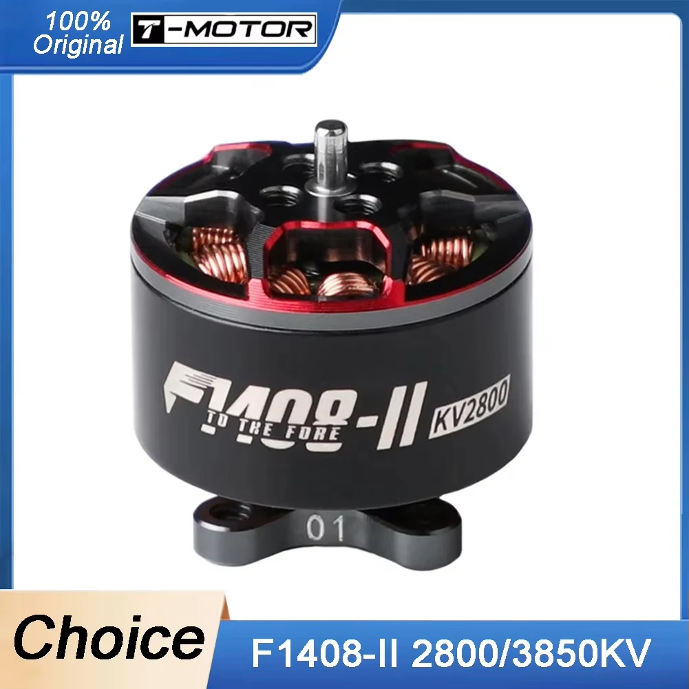 

T-Motor F1408 II 2800/3850KV Бесщеточный двигатель — титановый вал 2 мм для сверхлегких дронов Cinewhoop и гоночных FPV 3-4 дюйма
