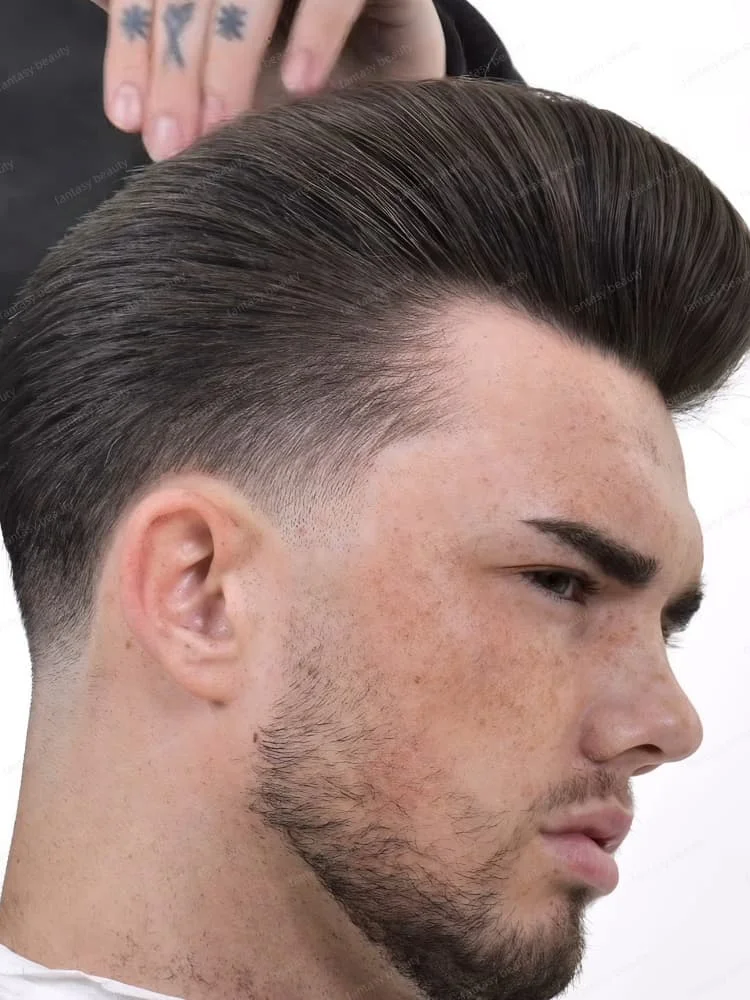 

Undetectable Australia Base Men Toupee Breathable HD Swiss Lace&PU Silk Base Lace Front Wigs for Men 100% Soft Human Hair