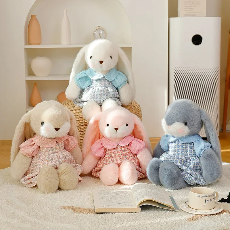 decorative-plush-rabbit-doll-multi-size-4-colors-white-pink-beige-gray-floppy-ears-sitting-soft-bedroom-living-room-gift