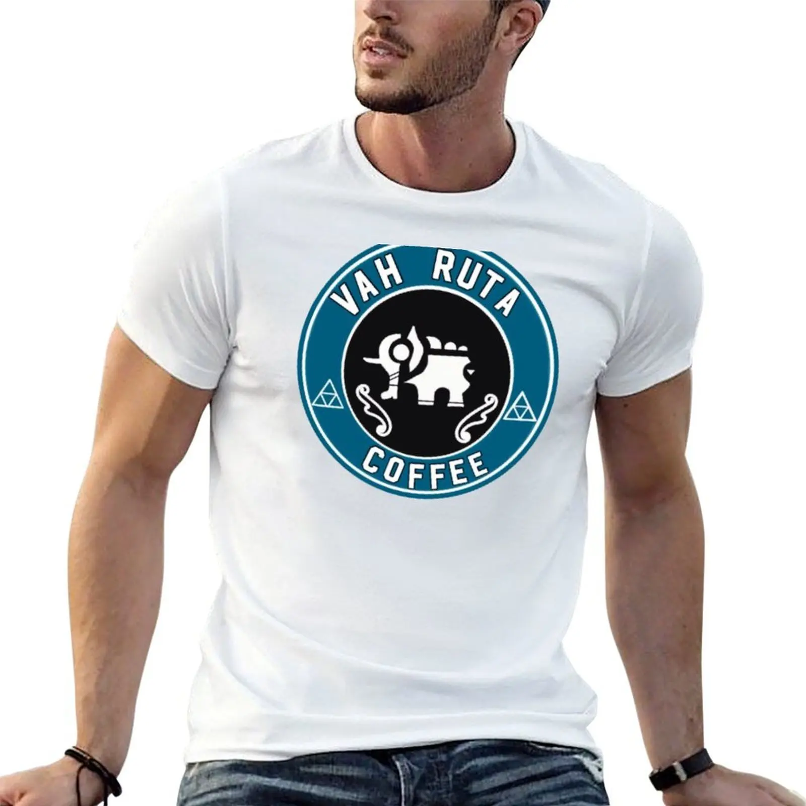 Camiseta Vah Ruta Coffee, camisetas para hombre, camiseta informal para hombre, camiseta de algodón 100%