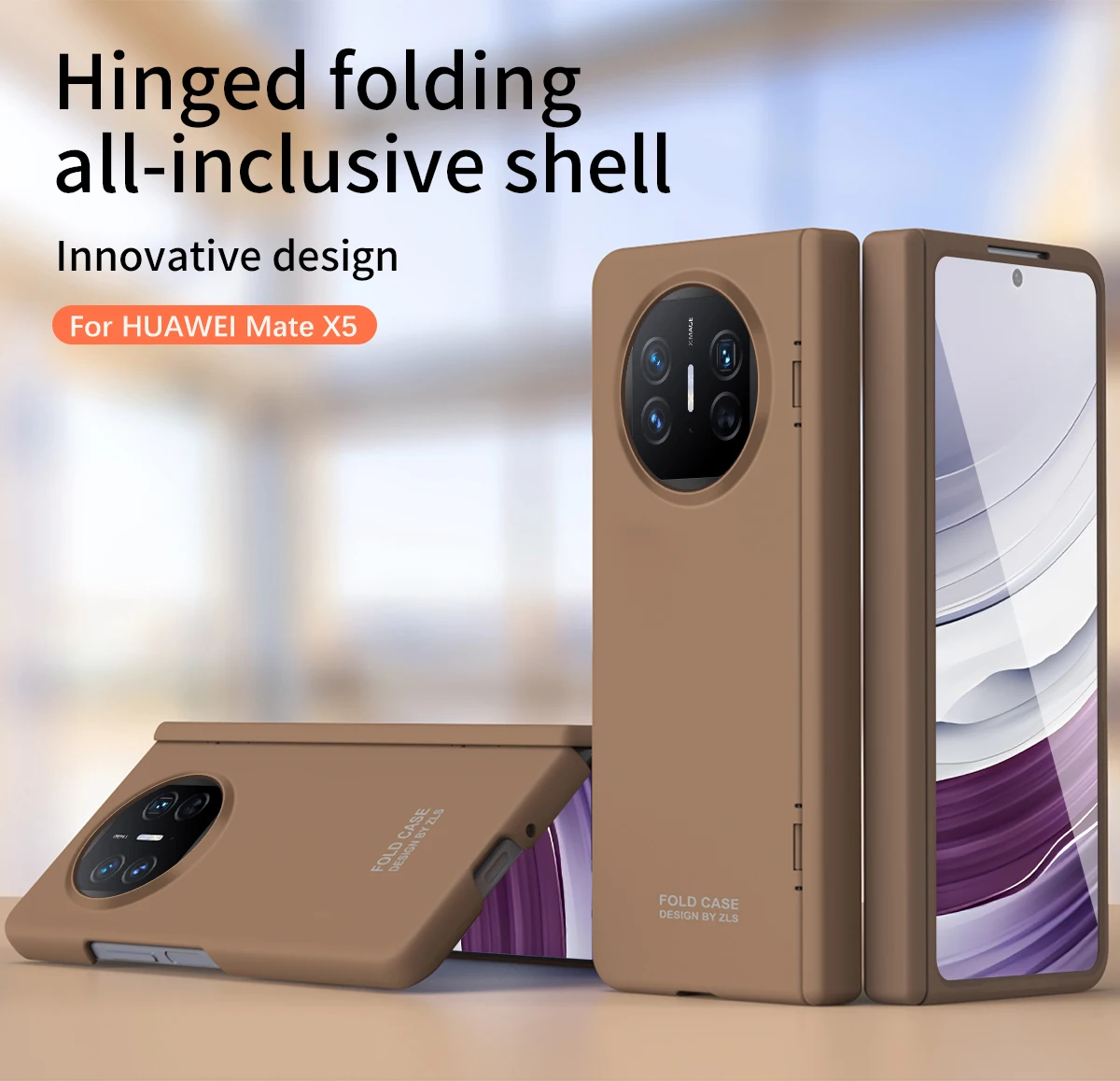 

For Huawei Mate X5 Case Skin-Friendly Matte With Tempered Film Magnetic Folding All-inclusive Hinge Protection Hard Back Cover