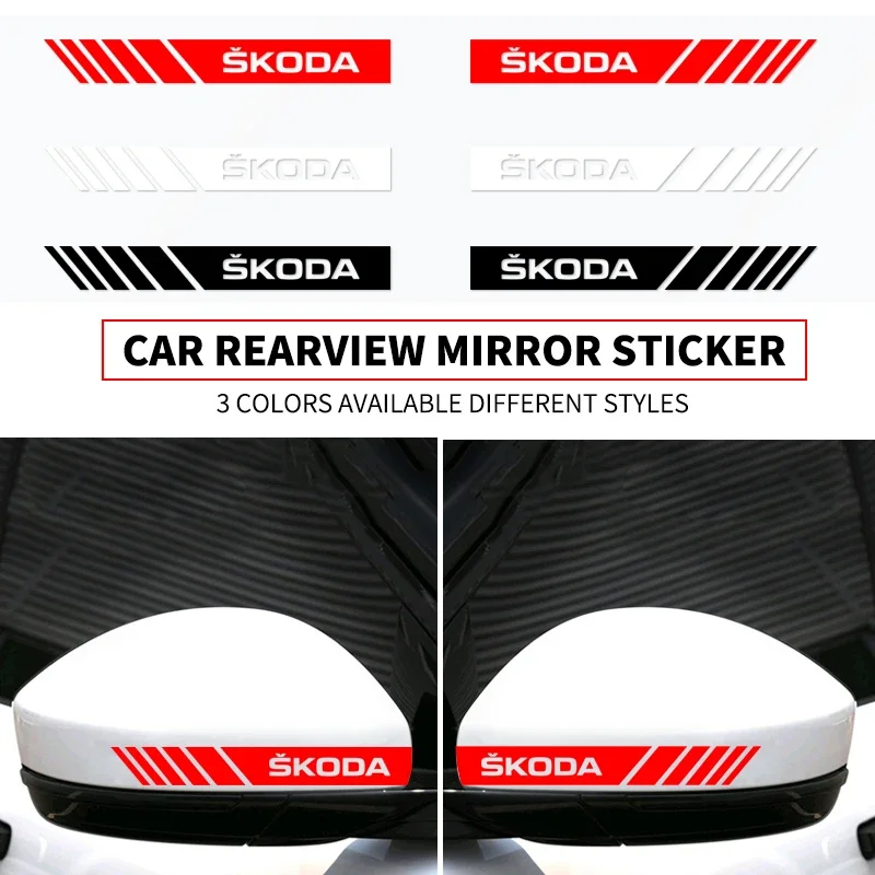 

2PCS Car Logo Styling Rearview Mirror Sticker Decoration Badge For Skoda OCTAVIA RS FABIA KAMIQ KAROQ KODIAQ RAPID SCALA SUPERB