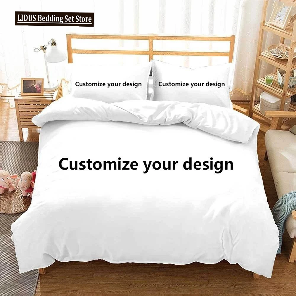 

Personalized Custom Duvet Cover With Pillowcases Microfiber Customized Photo 3D Digital Printed Bedding Set Twin Full Queen King