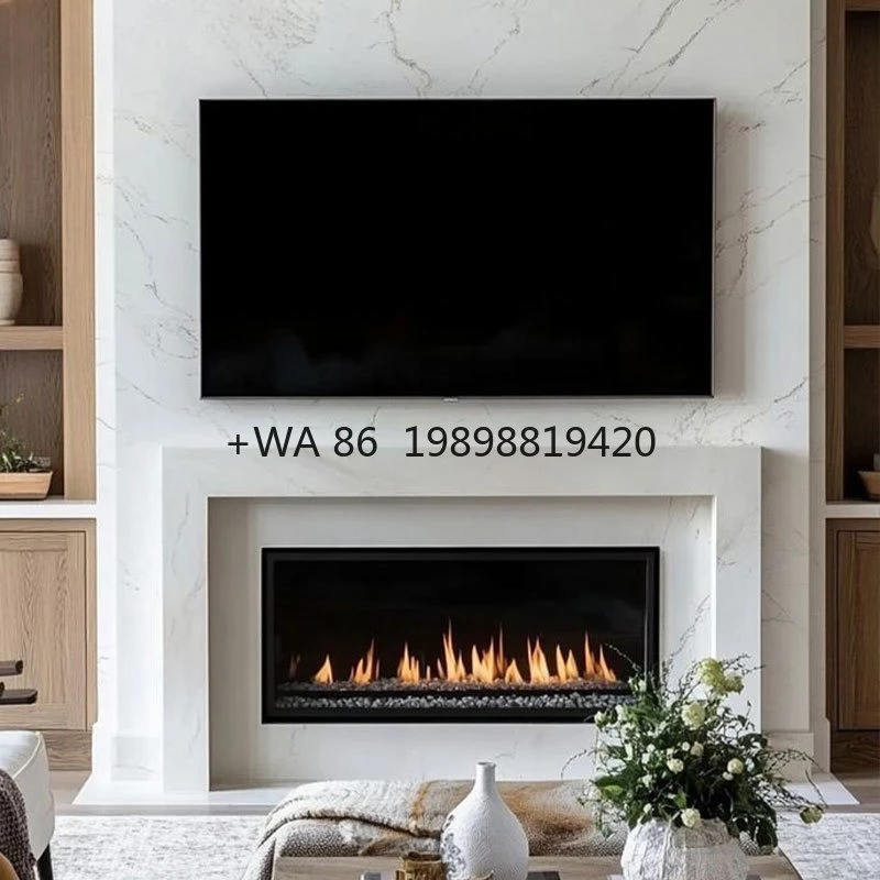 Marble Stone Fireplaces for Home Decoration TV Cabinet Background Wall Electric Minimalist Freestanding Remote Control Indoor