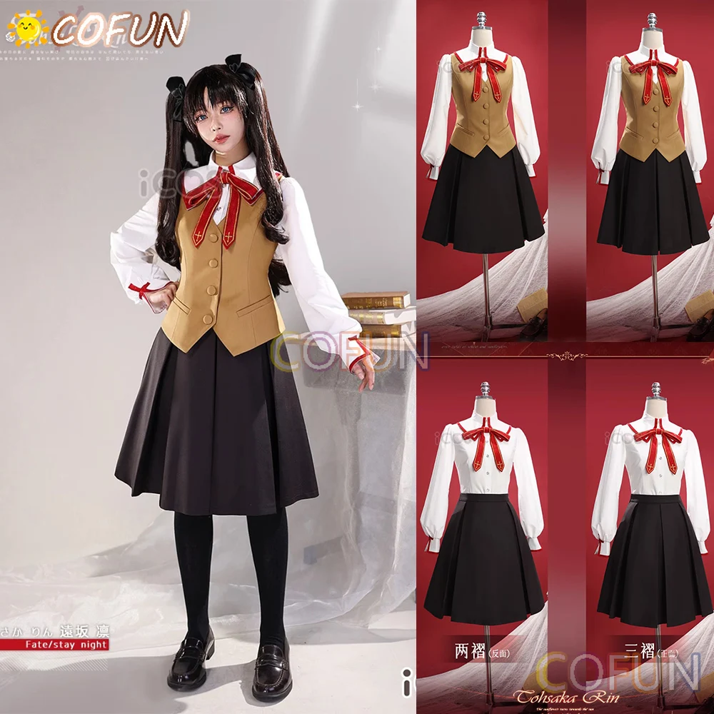 

Tōsaka Rin Cosplay Costume Halloween Fgo Cos Fate FSN Saber JK Uniform Women Dress School Clothes