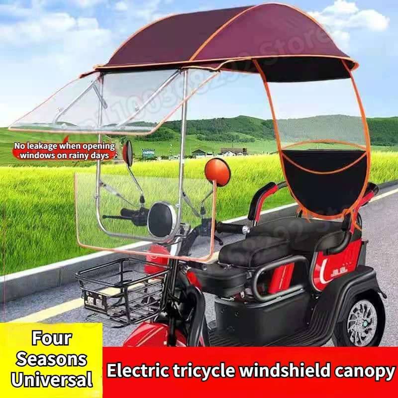 

Electric Vehicle Canopy Tricycle Fully Enclosed Windshield, Rainproof, Sun Protection, and Shading