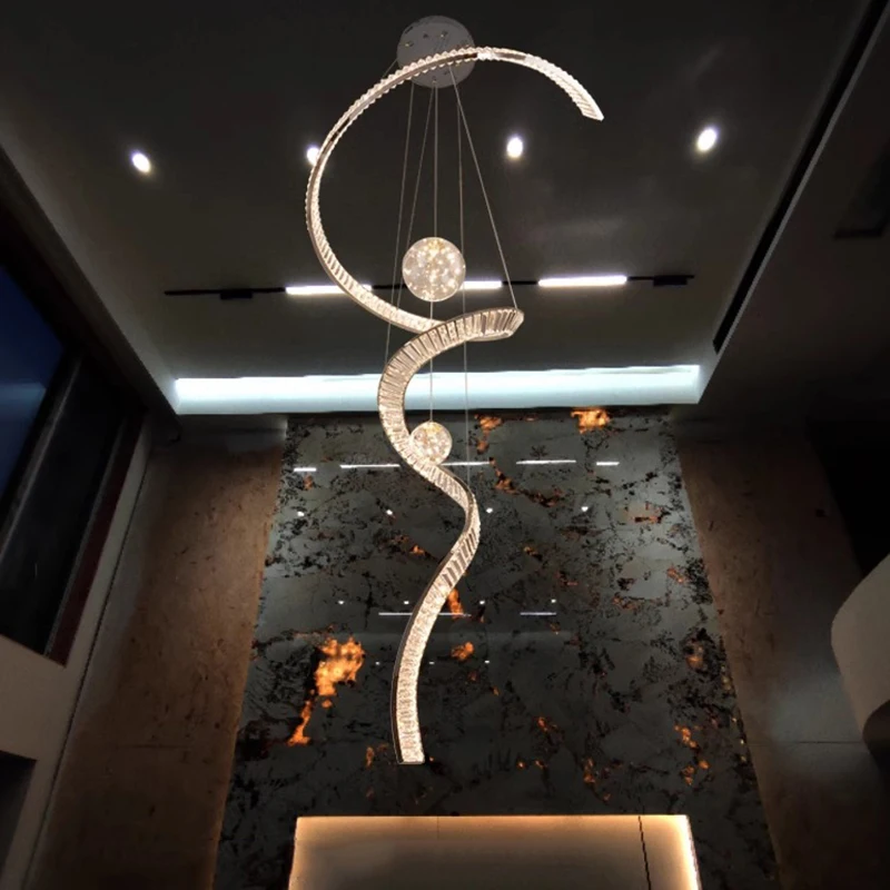

Modern Crystal stair chandelier lights indoor lighting Ceiling lamp hanging light led Chandeliers for living room indoor lightin
