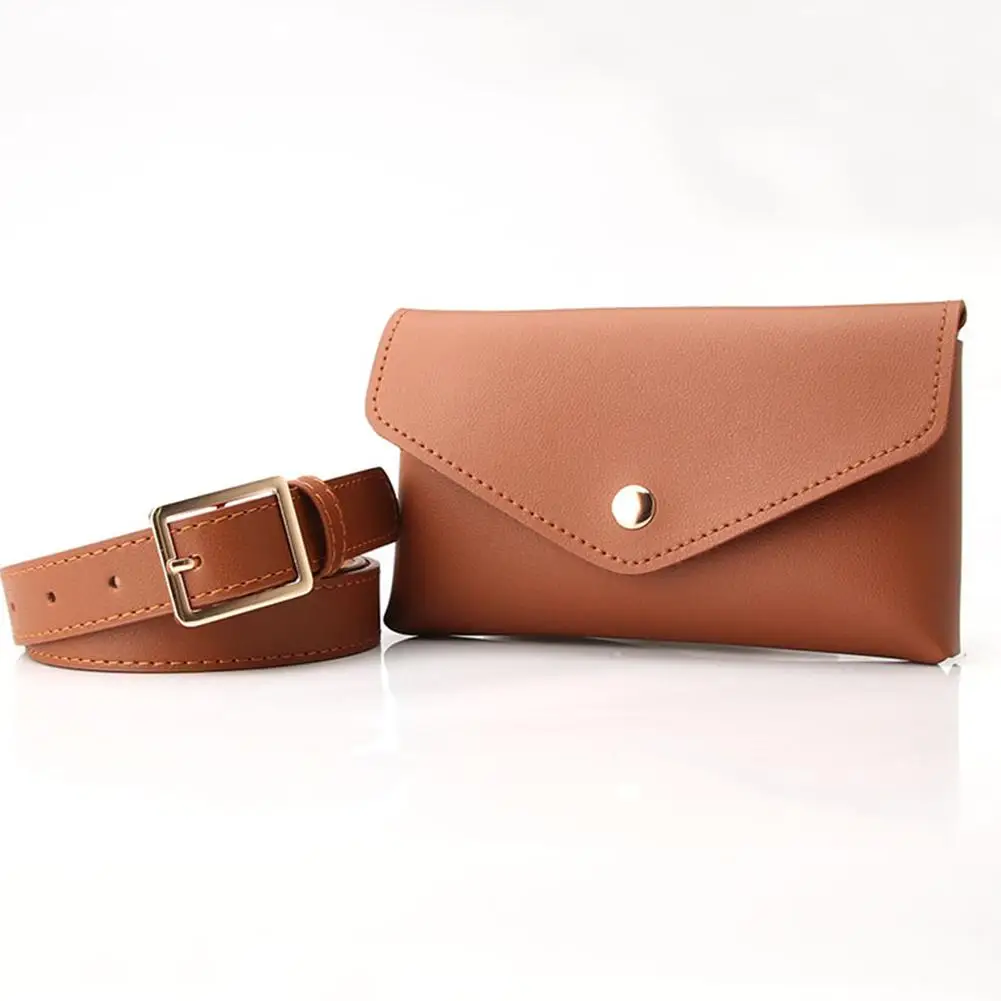 Neue Frauen Taille Taschen PU Leder Fanny Pack Brust Tasche frauen Gürtel Mode Pin Schnalle Dünnen Gürtel Tasche – Detail 21
