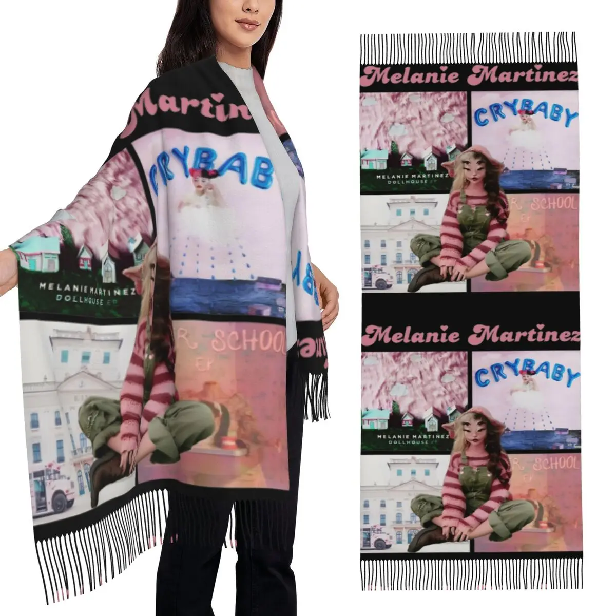 Melanie Martinez 2024 Tour Shawls Wraps Womens Winter Large Soft Scarf Neckerchief Shawl Scarves