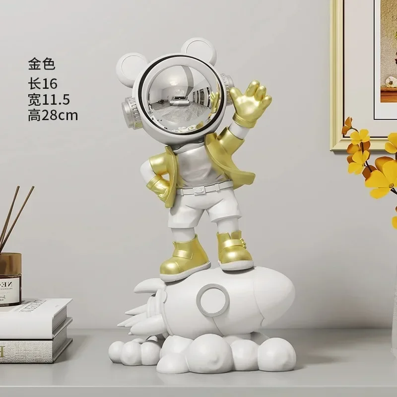 

Golden Rocket Astronaut Series Living Room Decoration Home Decoration TV Cabinet Office Desk Astro Decoration