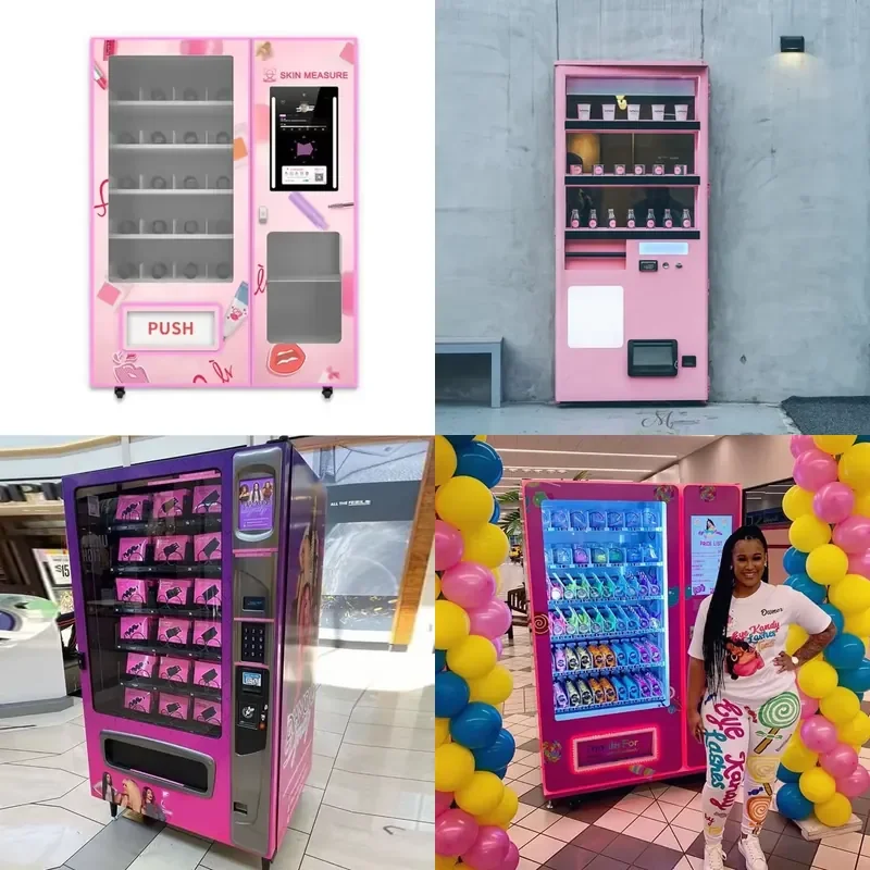 for Europe 24 Hour Driverless Pink Beauty Vending Machine Hair Salon Custom Vending Machine