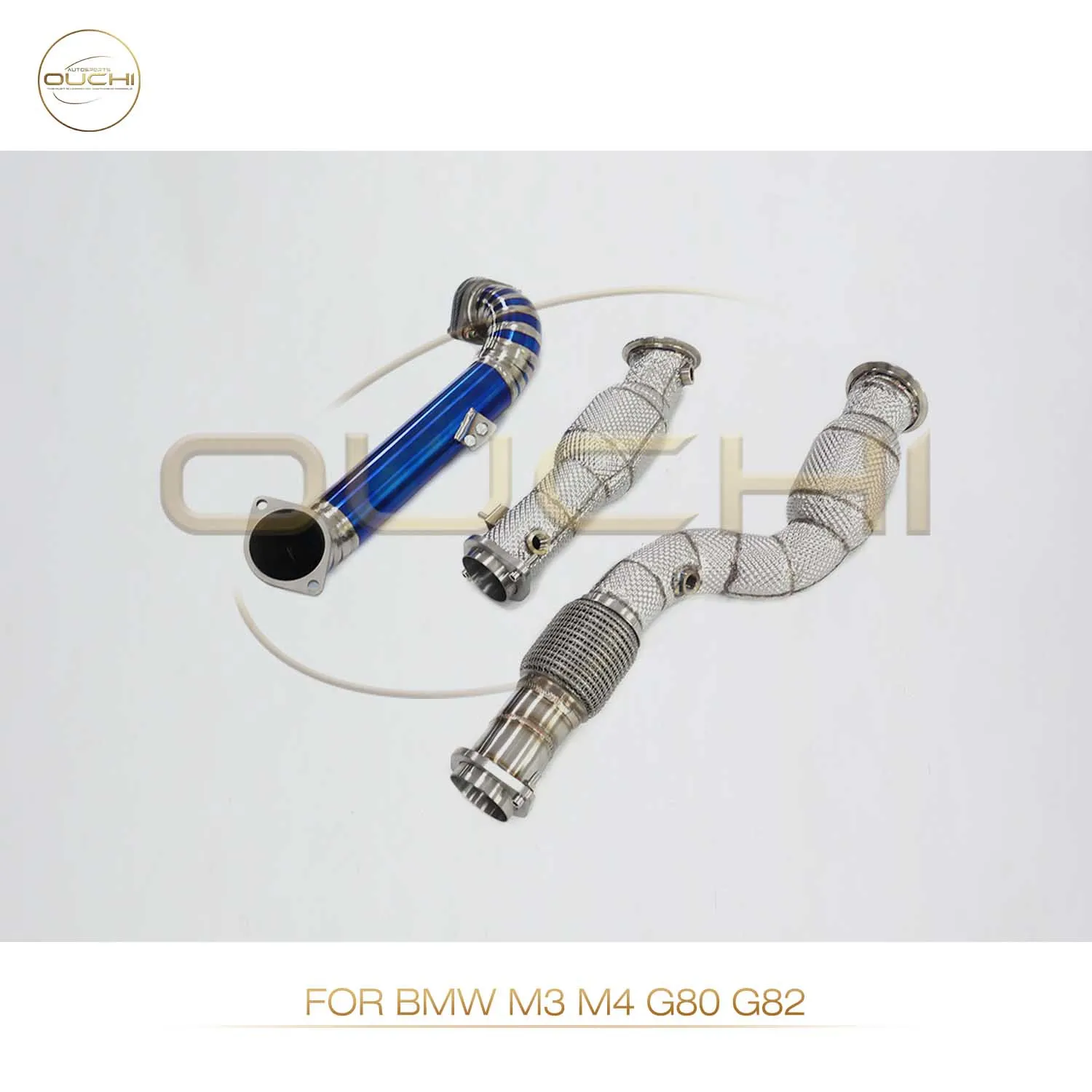 

Ouchi Factory direct sales Titanium Alloy Resonance Tube Downpipe For BMW M3 M4 G80 G82 Performance Exhaust Part