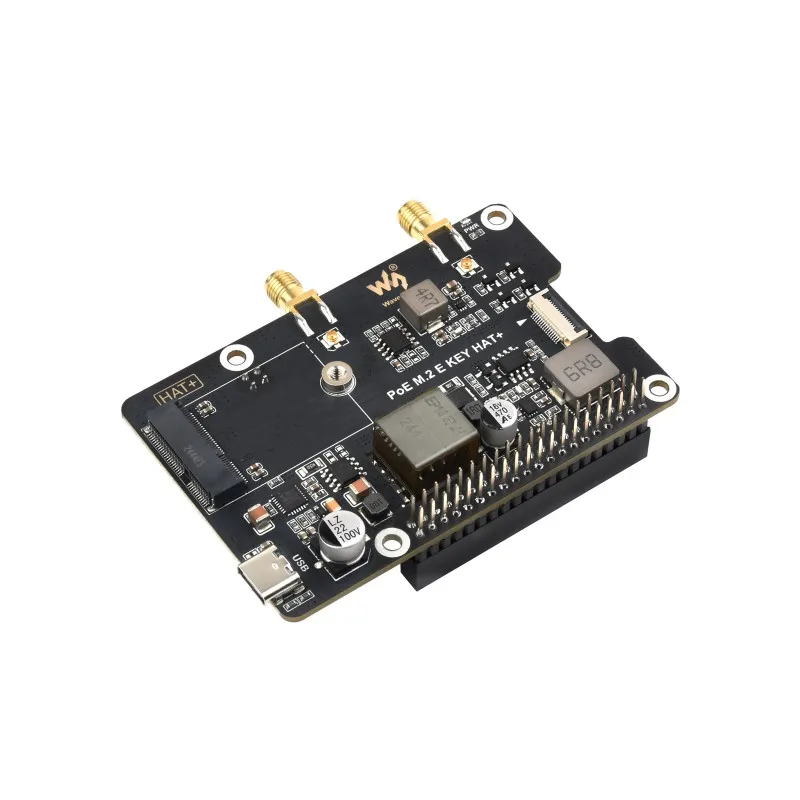 Adaptador PCIe a M.2 E KEY con función PoE para Raspberry Pi 5, Compatible con NGFF (M.2 E Key) NIC inalámbrico